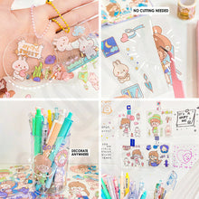 Load image into Gallery viewer, Organono Cute Random Design Stickers Cartoon Girl Waterproof Sticky Label Stationery Decoration