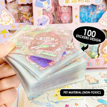 Load image into Gallery viewer, Organono Cute Random Design Stickers Cartoon Girl Waterproof Sticky Label Stationery Decoration
