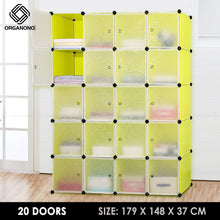 Load image into Gallery viewer, Organono DIY 6-20 Doors Multipurpose Cube Organizer Stackable Cabinet