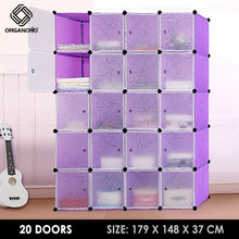 Load image into Gallery viewer, Organono DIY 6-20 Doors Multipurpose Cube Organizer Stackable Cabinet