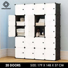 Load image into Gallery viewer, Organono DIY 6-20 Doors Multipurpose Cube Organizer Stackable Cabinet