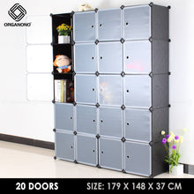 Load image into Gallery viewer, Organono DIY 6-20 Doors Multipurpose Cube Organizer Stackable Cabinet
