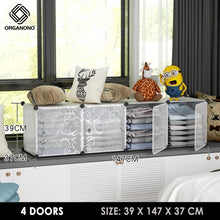 Load image into Gallery viewer, Organono DIY 2-5 Doors Multipurpose Cube Organizer Stackable Cabinet
