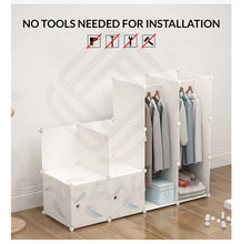 Load image into Gallery viewer, Organono DIY 9 Doors Wardrobe Organizer Stackable Cabinet with Hanging Pole