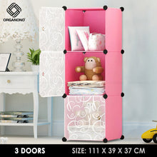 Load image into Gallery viewer, Organono DIY 3-4 Doors Multipurpose Cube Organizer Stackable Cabinet