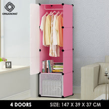 Load image into Gallery viewer, Organono DIY 3 4 5 Doors Wardrobe Organizer Stackable Cabinet with 1 Hanging Pole