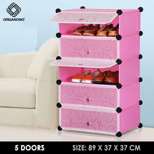 Load image into Gallery viewer, Organono DIY 5-21 Layers w/ DOORS Stackable Shoe Rack Shoe Organizer Cabinet - 35x17