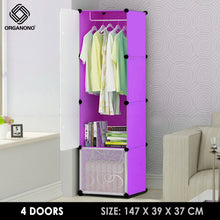 Load image into Gallery viewer, Organono DIY 3 4 5 Doors Wardrobe Organizer Stackable Cabinet with 1 Hanging Pole