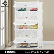 Load image into Gallery viewer, Organono DIY 5-21 Layers w/ DOORS Stackable Shoe Rack Shoe Organizer Cabinet - 35x17