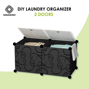 Organono DIY 1-2 Doors Multipurpose Laundry Basket Organizer Stackable Storage