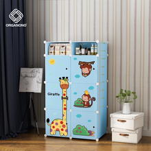 Load image into Gallery viewer, Organono DIY 6 Doors Kids ANIMAL Prints Storage Cabinet with bookshelf
