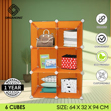 Load image into Gallery viewer, Organono DIY 6 Doors Cube Space Saver Storage Cabinet - 30 x 30 cm
