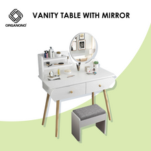 Load image into Gallery viewer, Organono Vanity Table for Bedroom with Mirror
