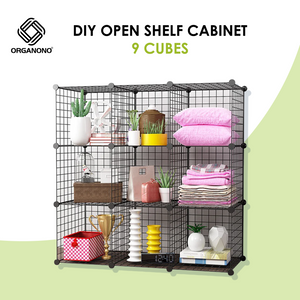 Organono DIY 2-20 Cube Metal Net Multipurpose Open Shelf Cabinet Organizer - 30cm