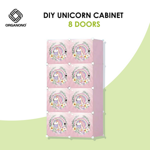 Organono DIY 6-12 Doors Unicorn Stackable Cabinet with Hanging Pole & Shoe Rack