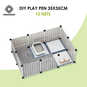 Organono DIY 1 Layer Steel Net Multipurpose Pet Cage Stackable Play Pen - 35cm