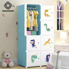 Load image into Gallery viewer, Organono DIY 8 Doors Kids Dino World Prints Baby Children Organizer Storage Cabinet
