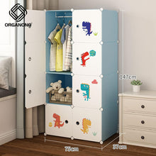 Load image into Gallery viewer, Organono DIY 8 Doors Kids Dino World Prints Baby Children Organizer Storage Cabinet
