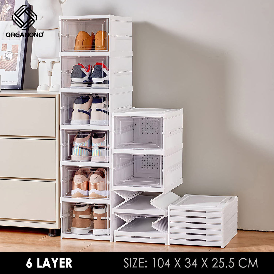Organono Foldable 6 Layer Shoe Box Cabinet