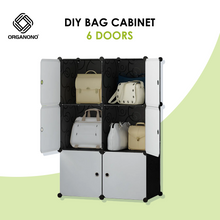 Load image into Gallery viewer, Organono DIY 2-12 WHITE DOORS Bag Cabinet Stackable Organizer
