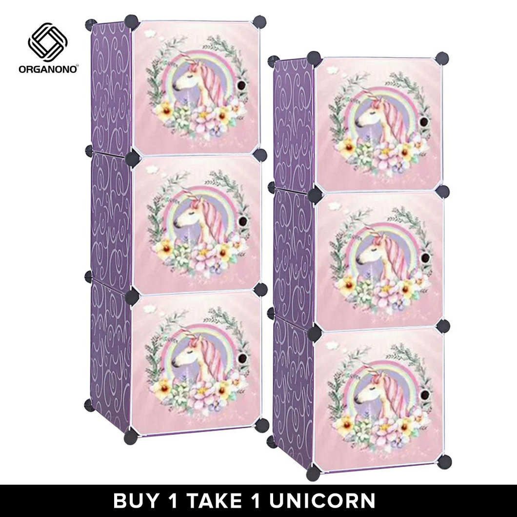 Organono BUY 1 TAKE 1 DIY Unicorn Stackable Cabinet with Hanging Pole