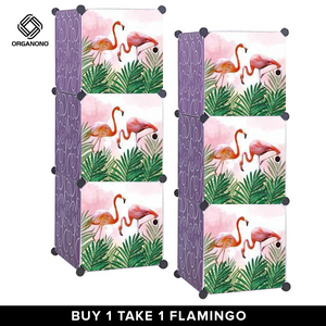 Organono BUY 1 TAKE 1 DIY Flamingo Stackable Cabinet with Hanging Pole