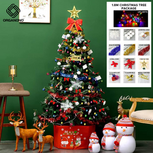 Organono High Quality Artificial Christmas Decoration Green  Pine Christmas Tree with Free Tree Ornaments
