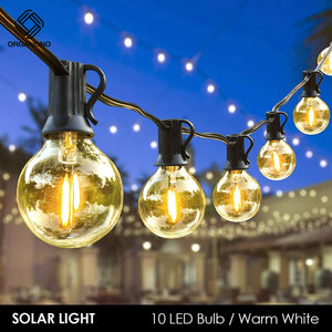 Organono Outdoor String Lights LED 10/20 Bulbs Waterproof Hanging Lights