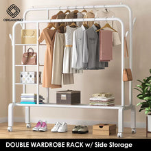 Load image into Gallery viewer, Organono DIY Wardrobe Metal Double Pole with Racks and Hook
