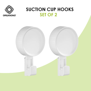 Organono Heavy Duty Vacuum Suction Cup Hook Set of 2 Suction Cups Powerful Hook Without Drilling Wall Hook