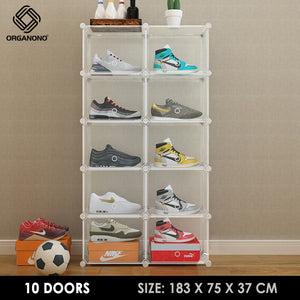 Organono DIY 1-25 ALL CLEAR Shoe Organizer Stackable Cabinet