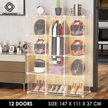 Load image into Gallery viewer, Organono DIY 6-20 Doors ALL CLEAR Wardrobe Stackable Cabinet with Hanger Pole
