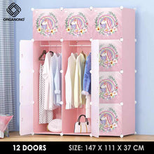 Load image into Gallery viewer, Organono DIY 6-12 Doors Unicorn Stackable Cabinet with Hanging Pole &amp; Shoe Rack
