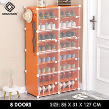Load image into Gallery viewer, Organono DIY 2-48 Layers ORANGE w/ CLEAR DOORS Shoe Organizer - Removable Layer
