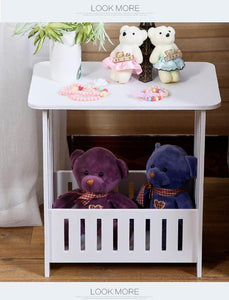 Organono PVC White Mini Bedside Bedroom Tea Time Magazine Table Toy Display Organizer Eco Friendly