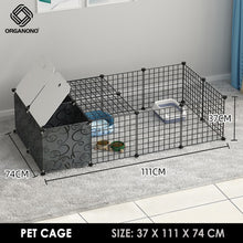 Load image into Gallery viewer, Organono DIY 2 Layer Steel Net Multipurpose Pet Cage Stackable Play Pen with Storage Cabinet - 35cm
