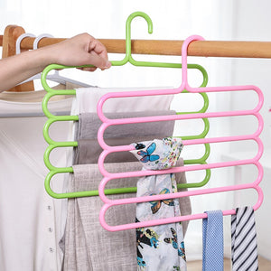 Organono Multi-Layer Wardrobe Hanger for Pants and Towels - Random Color Set of 6