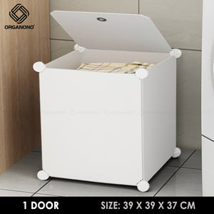 Organono DIY 1-2 Doors Multipurpose Laundry Basket Organizer Stackable Storage