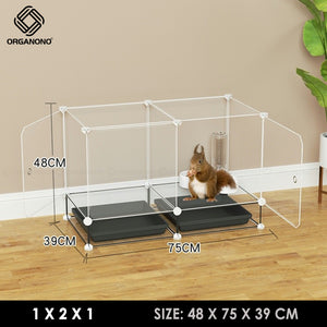 Organono DIY 1-4  Layers Multipurpose ALL CLEAR Panels Pet Cage Stackable Play Pen with Extra Layer
