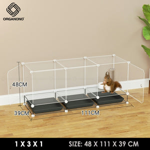 Organono DIY 1-4  Layers Multipurpose ALL CLEAR Panels Pet Cage Stackable Play Pen with Extra Layer