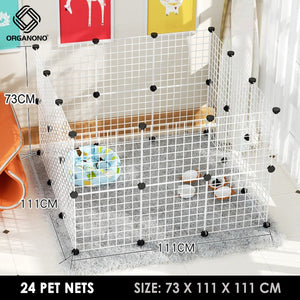 Organono DIY 6-24 Steel Net Multipurpose Pet Cage Stackable Play Pen - 35cm