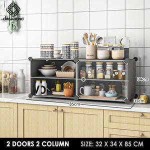 Organono DIY 1-6 Doors Multipurpose Kitchen Rack Organizer Stackable Cabinet - 30x40cm