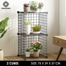 Load image into Gallery viewer, Organono DIY 1-12 Cube Metal Net Multipurpose Open Plant Rack Organizer - 35cm
