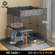 Load image into Gallery viewer, Organono DIY 2-3 Layer Steel Net Multipurpose Roof Pet Cage Stackable House Play Pen with Food Storage Cabinet
