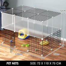 Load image into Gallery viewer, Organono DIY 1 Door 2 Layer Steel Net Multipurpose Pet Cage Stackable Play Pen with Pastel Panels - 35cm
