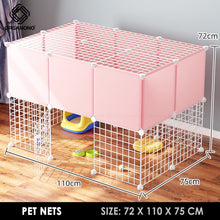 Load image into Gallery viewer, Organono DIY 1 Door 2 Layer Steel Net Multipurpose Pet Cage Stackable Play Pen with Pastel Panels - 35cm
