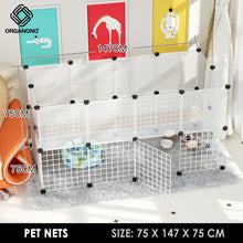 Load image into Gallery viewer, Organono DIY 1 Door Steel Net Multipurpose Pet Cage Stackable Play Pen with White Panels - 35cm
