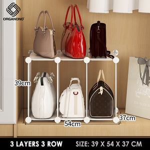 Organono DIY 2-20 Layers Multipurpose Bag Shelf Partition Organizer Stackable Storage