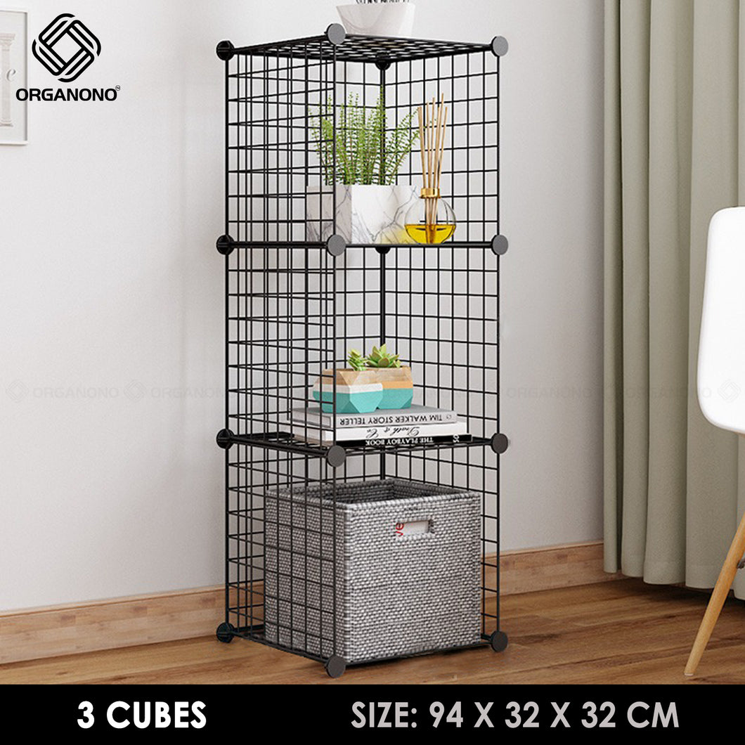 Organono DIY 3-20 Cube Metal Net Multipurpose Open Shelf Cabinet Organizer - 30cm