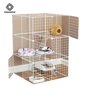 Organono DIY 2-4 Layer ALL CLEAR Panel Stackable Pet House with Roof - 35cm